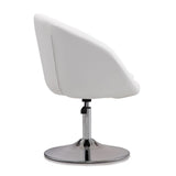 Hopper Swivel Adjustable Height Faux Leather Chair in White and Polished Chrome AC036-WH Manhattan Comfort