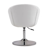 Hopper Swivel Adjustable Height Faux Leather Chair in White and Polished Chrome AC036-WH Manhattan Comfort