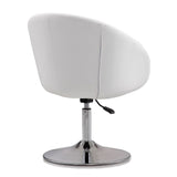 Hopper Swivel Adjustable Height Faux Leather Chair in White and Polished Chrome AC036-WH Manhattan Comfort