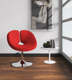 Manhattan Comfort Perch Modern Accent Chair (Set of 2) Red and Polished Chrome 2-AC037-RD