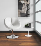 Manhattan Comfort Perch Modern Accent Chair (Set of 2) White and Polished Chrome 2-AC037-WH