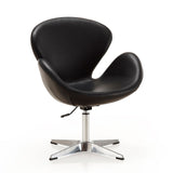 Manhattan Comfort Raspberry Modern Accent Chair Black and Polished Chrome AC038-BK