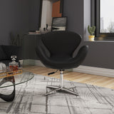 Manhattan Comfort Raspberry Modern Accent Chair (Set of 2) Black and Polished Chrome 2-AC038-BK