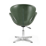 Manhattan Comfort Raspberry Modern Accent Chair Forest Green and Polished Chrome AC038-FG