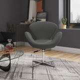 Manhattan Comfort Raspberry Modern Accent Chair Grey and Polished Chrome AC038-GY