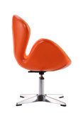 Raspberry Faux Leather Adjustable Swivel Chair in Tangerine and Polished Chrome AC038-TR Manhattan Comfort