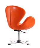 Raspberry Faux Leather Adjustable Swivel Chair in Tangerine and Polished Chrome AC038-TR Manhattan Comfort