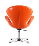 Raspberry Faux Leather Adjustable Swivel Chair in Tangerine and Polished Chrome AC038-TR Manhattan Comfort