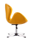 Raspberry Faux Leather Adjustable Swivel Chair in Yellow and Polished Chrome AC038-YL Manhattan Comfort