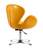 Raspberry Faux Leather Adjustable Swivel Chair in Yellow and Polished Chrome AC038-YL Manhattan Comfort