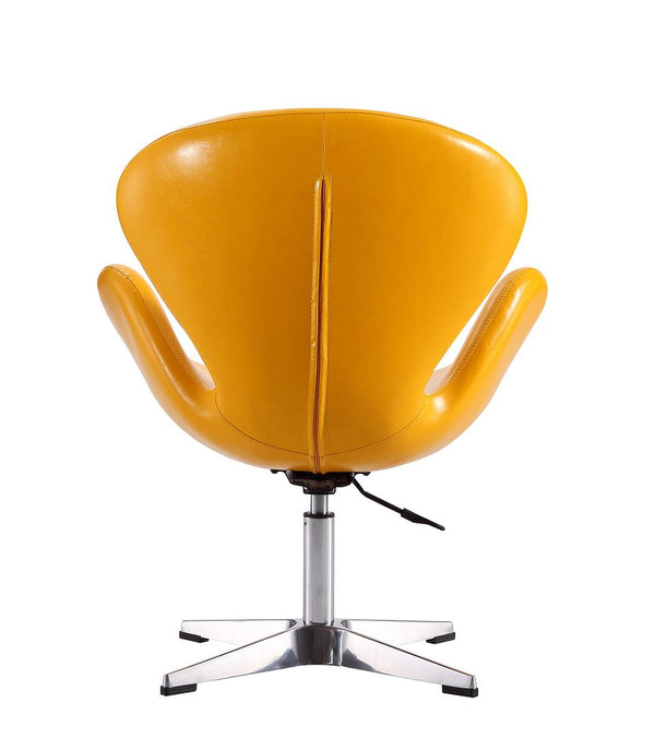 Raspberry Faux Leather Adjustable Swivel Chair in Yellow and Polished Chrome AC038-YL Manhattan Comfort