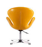 Raspberry Faux Leather Adjustable Swivel Chair in Yellow and Polished Chrome AC038-YL Manhattan Comfort