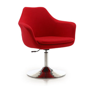 Manhattan Comfort Kinsey Modern Accent Chair Red and Polished Chrome AC039-RD