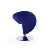 Curl Swivel Accent Chair in Blue and Polished Chrome AC040-BL Manhattan Comfort