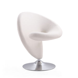 Curl Swivel Accent Chair in Cream and Polished Chrome AC040-CR Manhattan Comfort