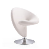 Curl Swivel Accent Chair in Cream and Polished Chrome AC040-CR Manhattan Comfort