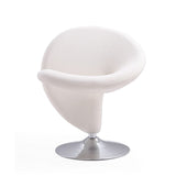 Curl Swivel Accent Chair in Cream and Polished Chrome AC040-CR Manhattan Comfort