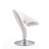 Curl Swivel Accent Chair in Cream and Polished Chrome AC040-CR Manhattan Comfort