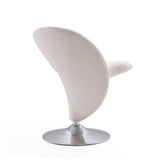 Curl Swivel Accent Chair in Cream and Polished Chrome AC040-CR Manhattan Comfort