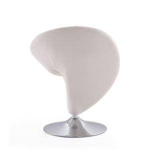 Curl Swivel Accent Chair in Cream and Polished Chrome AC040-CR Manhattan Comfort