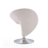 Curl Swivel Accent Chair in Cream and Polished Chrome AC040-CR Manhattan Comfort