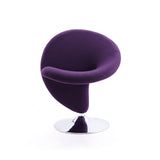 Curl Swivel Accent Chair in Purple and Polished Chrome AC040-EP Manhattan Comfort