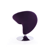 Curl Swivel Accent Chair in Purple and Polished Chrome AC040-EP Manhattan Comfort