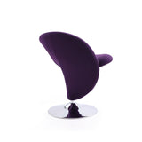 Curl Swivel Accent Chair in Purple and Polished Chrome AC040-EP Manhattan Comfort