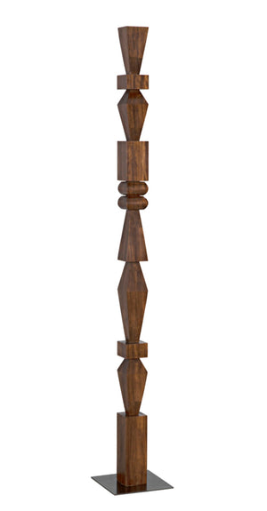 Noir Dido Handcrafted Sculptural Accent in Solid Walnut - Mid-Century Modern Design with Steel Base AC045