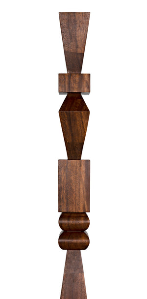 Noir Dido Handcrafted Sculptural Accent in Solid Walnut - Mid-Century Modern Design with Steel Base AC045