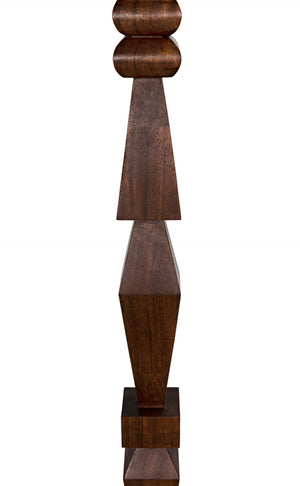 Noir Dido Handcrafted Sculptural Accent in Solid Walnut - Mid-Century Modern Design with Steel Base AC045