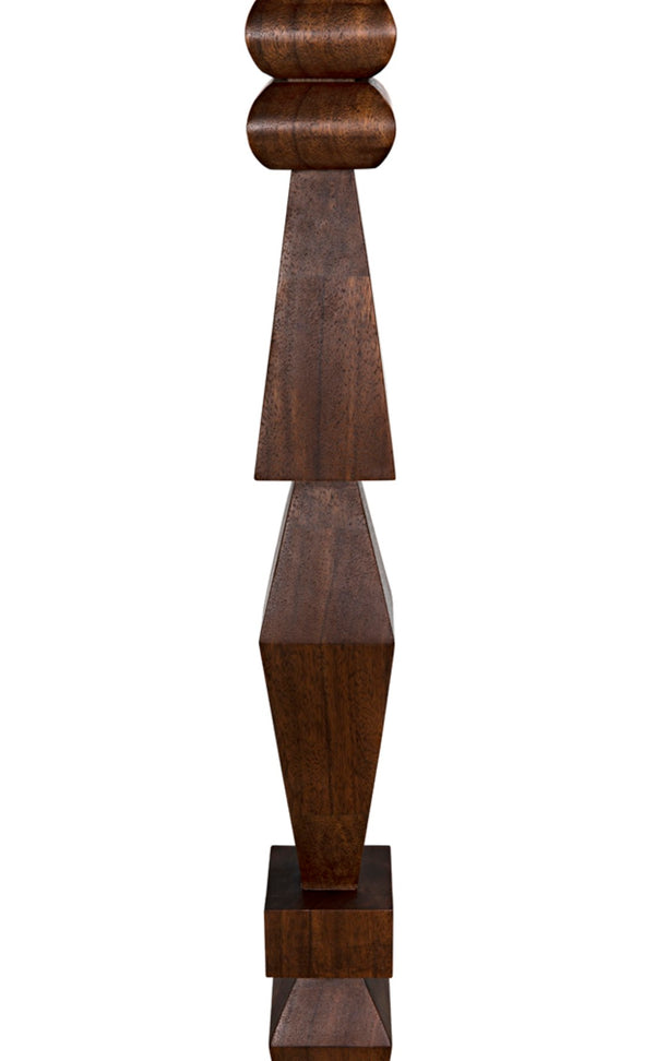 Noir Dido Handcrafted Sculptural Accent in Solid Walnut - Mid-Century Modern Design with Steel Base AC045