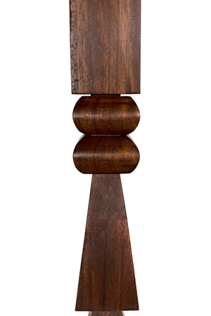 Noir Dido Handcrafted Sculptural Accent in Solid Walnut - Mid-Century Modern Design with Steel Base AC045