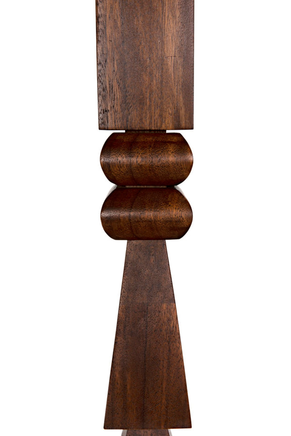 Noir Dido Handcrafted Sculptural Accent in Solid Walnut - Mid-Century Modern Design with Steel Base AC045