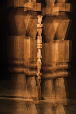 Noir Dido Handcrafted Sculptural Accent in Solid Walnut - Mid-Century Modern Design with Steel Base AC045