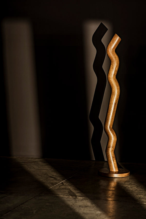 Noir Licorice Decorative Object - Tall Walnut Sculpture for Modern Elegance in Home or Office Spaces AC047