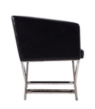 Hollywood Lounge Accent Chair in Black and Polished Chrome AC050-BK Manhattan Comfort