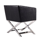 Hollywood Lounge Accent Chair in Black and Polished Chrome AC050-BK Manhattan Comfort