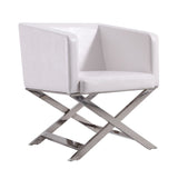 Hollywood Lounge Accent Chair in White and Polished Chrome AC050-WH Manhattan Comfort