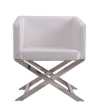 Hollywood Lounge Accent Chair in White and Polished Chrome AC050-WH Manhattan Comfort