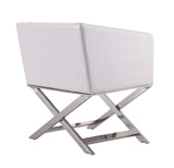 Hollywood Lounge Accent Chair in White and Polished Chrome AC050-WH Manhattan Comfort