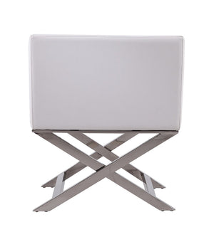 Hollywood Lounge Accent Chair in White and Polished Chrome AC050-WH Manhattan Comfort