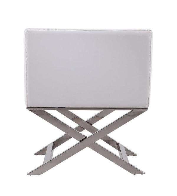 Hollywood Lounge Accent Chair in White and Polished Chrome AC050-WH Manhattan Comfort