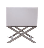 Hollywood Lounge Accent Chair in White and Polished Chrome AC050-WH Manhattan Comfort