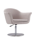 Voyager Swivel Adjustable Accent Chair in Barley and Brushed Metal AC051-BA Manhattan Comfort