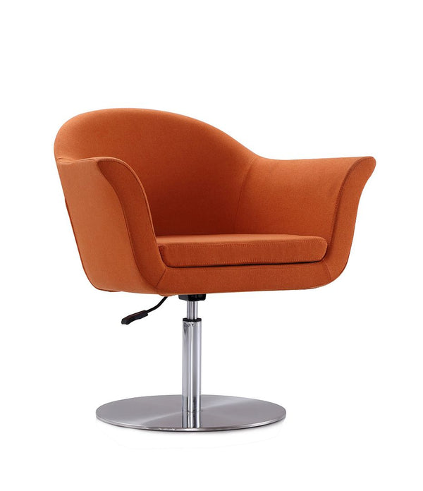 Voyager Swivel Adjustable Accent Chair in Orange and Brushed Metal AC051-OR Manhattan Comfort