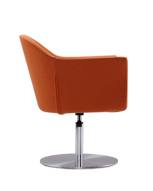 Voyager Swivel Adjustable Accent Chair in Orange and Brushed Metal AC051-OR Manhattan Comfort