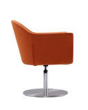 Voyager Swivel Adjustable Accent Chair in Orange and Brushed Metal AC051-OR Manhattan Comfort