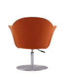 Voyager Swivel Adjustable Accent Chair in Orange and Brushed Metal AC051-OR Manhattan Comfort