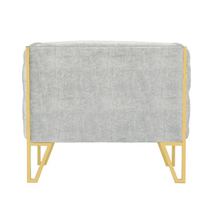 Manhattan Comfort Vector Mid-Century Modern Accent Chair Grey and Gold AC054-GY